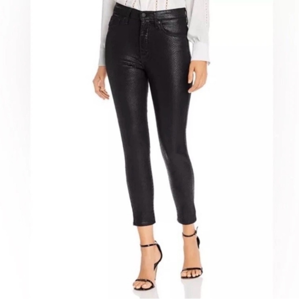 LEVI’S Womens Black Coated Snake Print Mile High Super Skinny Jeans Size 25